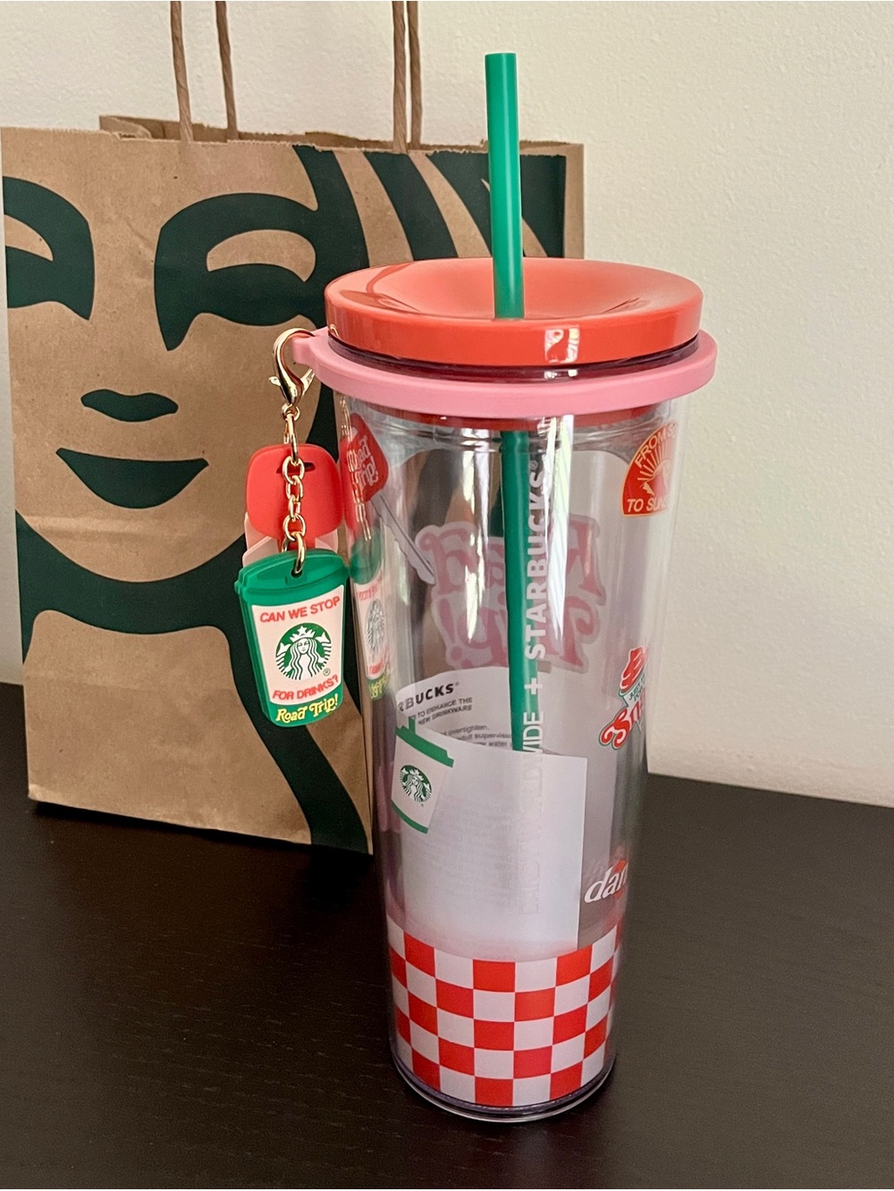 NWT Starbucks + Dandy Summer Road Trip Cold Cup Tumbler w/Charms 24 Oz Colorful - Picture 6 of 7